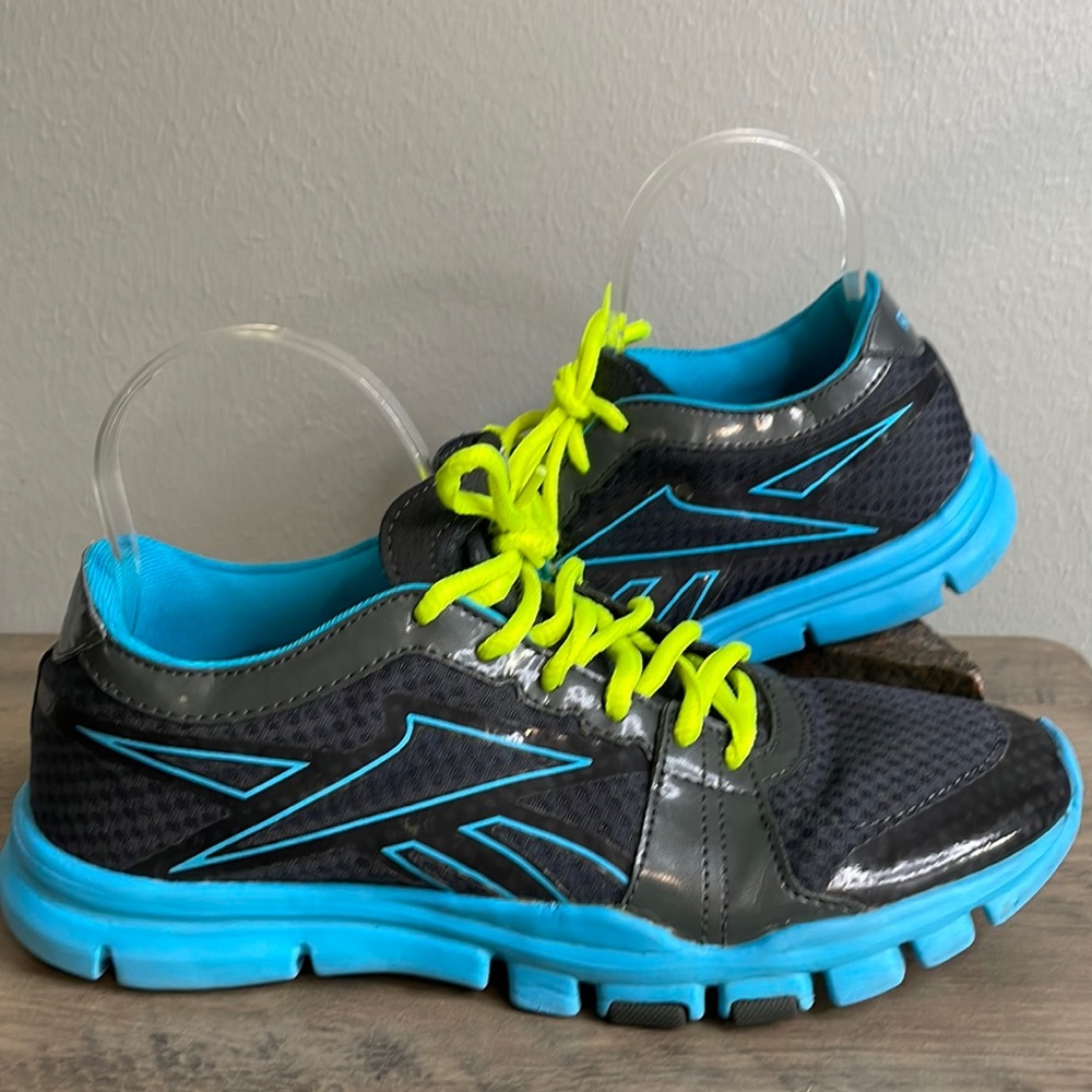 Reebok Black & Turquoise Blue Yourflex Shoes #hostpick